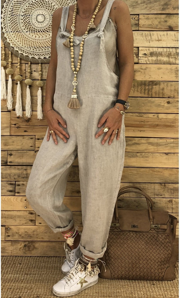 Trudy™ | Loose Plain Sleeveless Jumpsuit