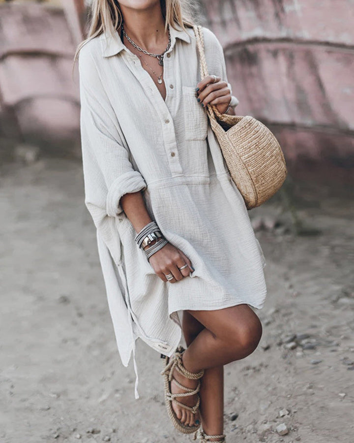 Justine™ | Effortless Chic Cotton-Linen Tunic Dress