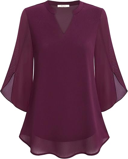 Yasmine™ | Double Layers Chiffon Blouse