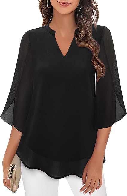 Yasmine™ | Double Layers Chiffon Blouse