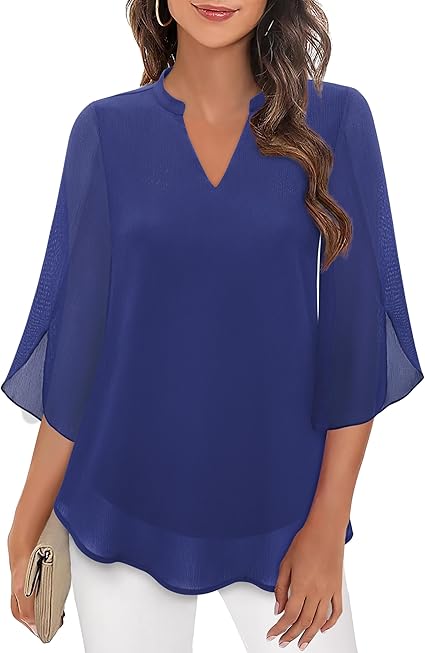 Yasmine™ | Double Layers Chiffon Blouse