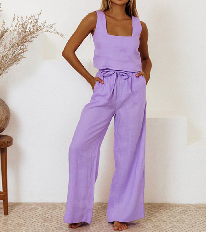 Charissa™ | Minimalist Top and Wide-Leg Pants Set