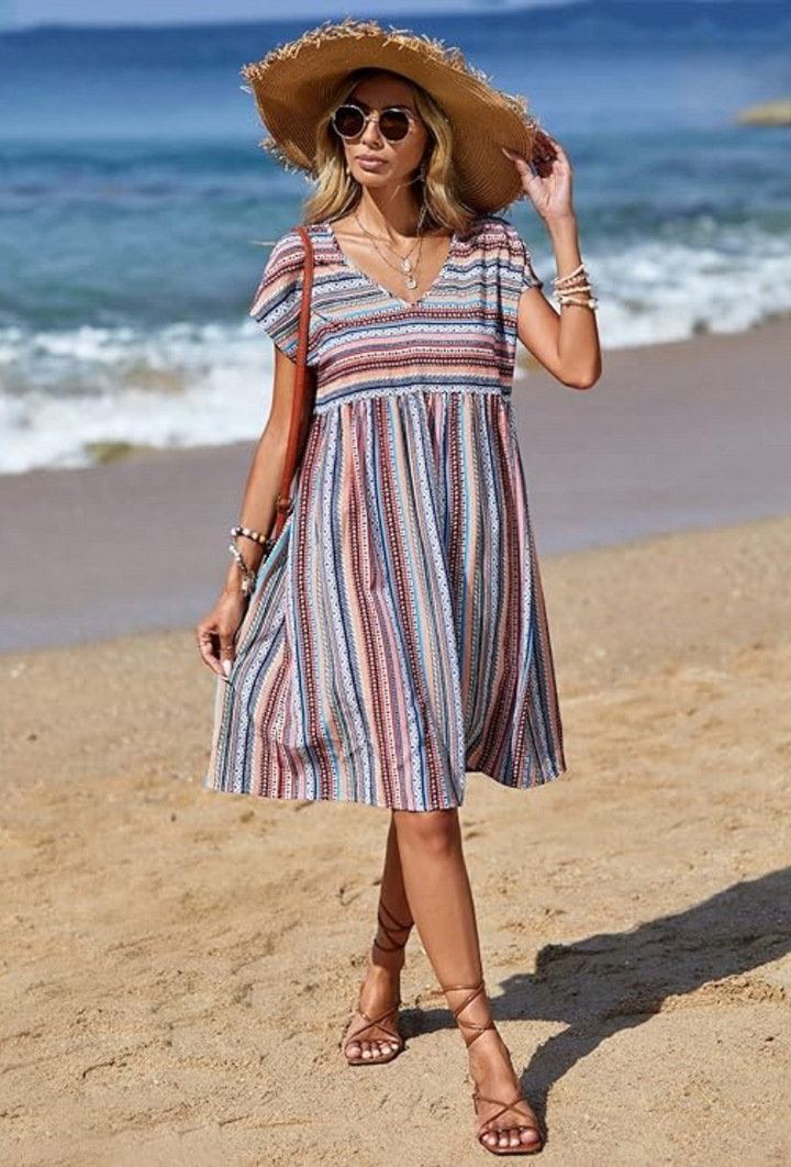 Jackie™ | Boho striped summer dress