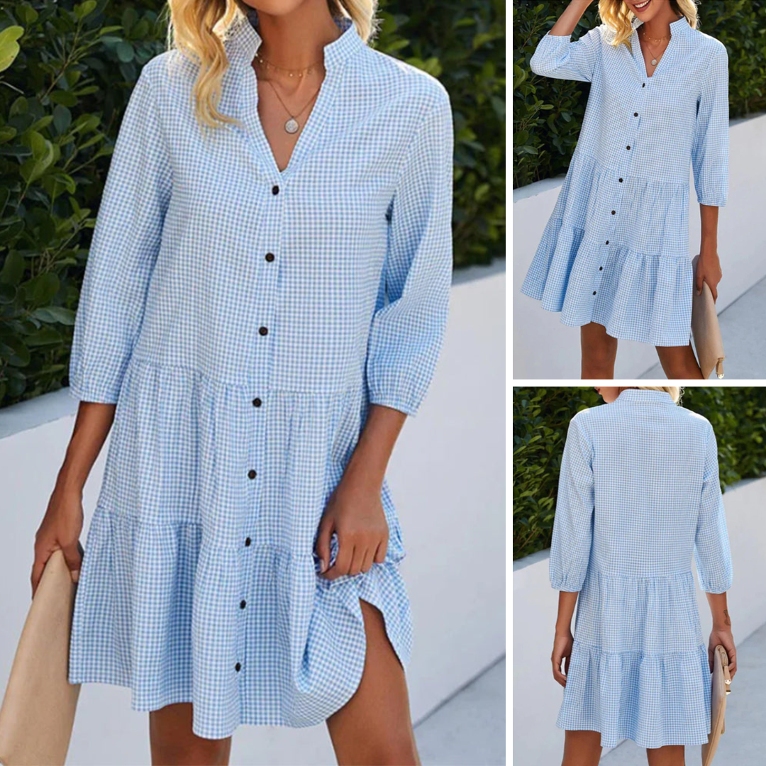 Krissie™ | Blue Button-Down Dress