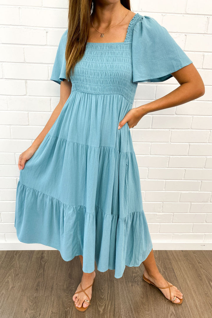 Tiffany™ | Stylish Short Sleeve Midi Dress