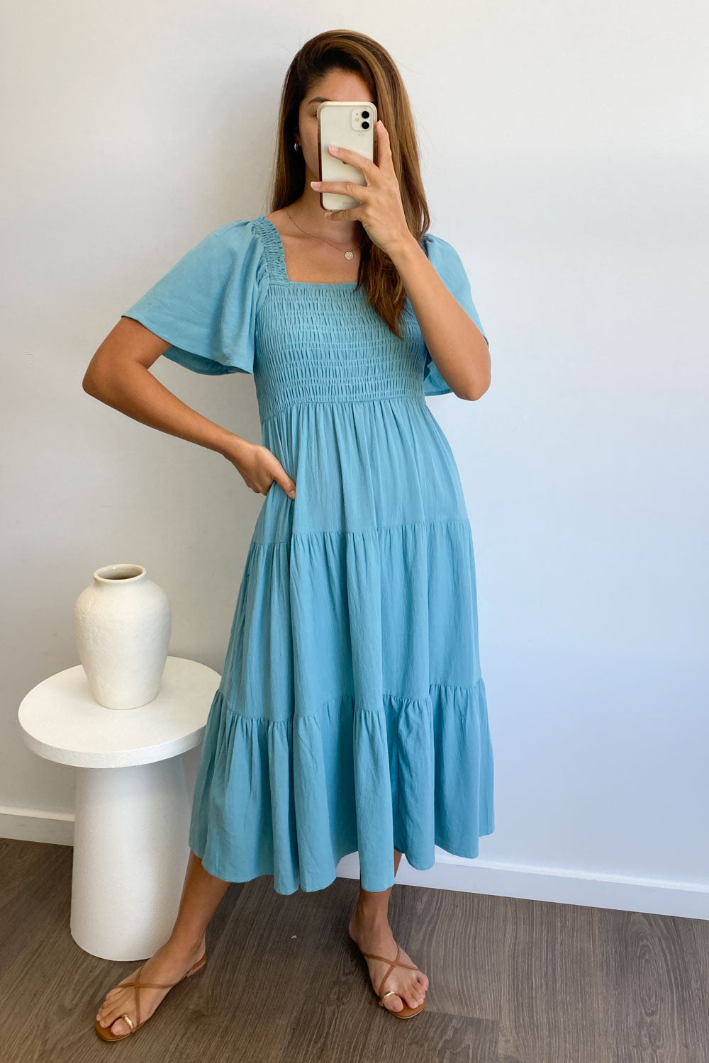 Tiffany™ | Stylish Short Sleeve Midi Dress