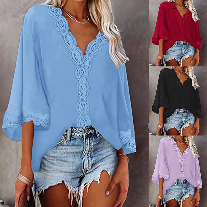 Ojala™ | Lace V-Neck Blouse