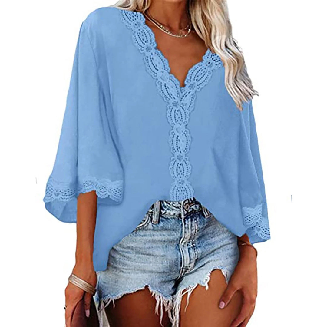 Ojala™ | Lace V-Neck Blouse