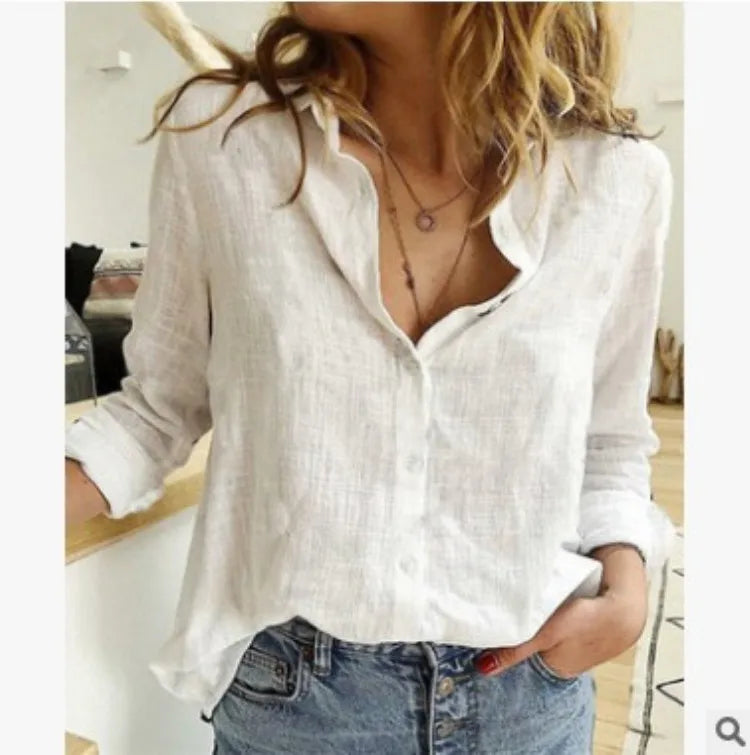 Cathy™ | Cotton Long Sleeve Shirt Top