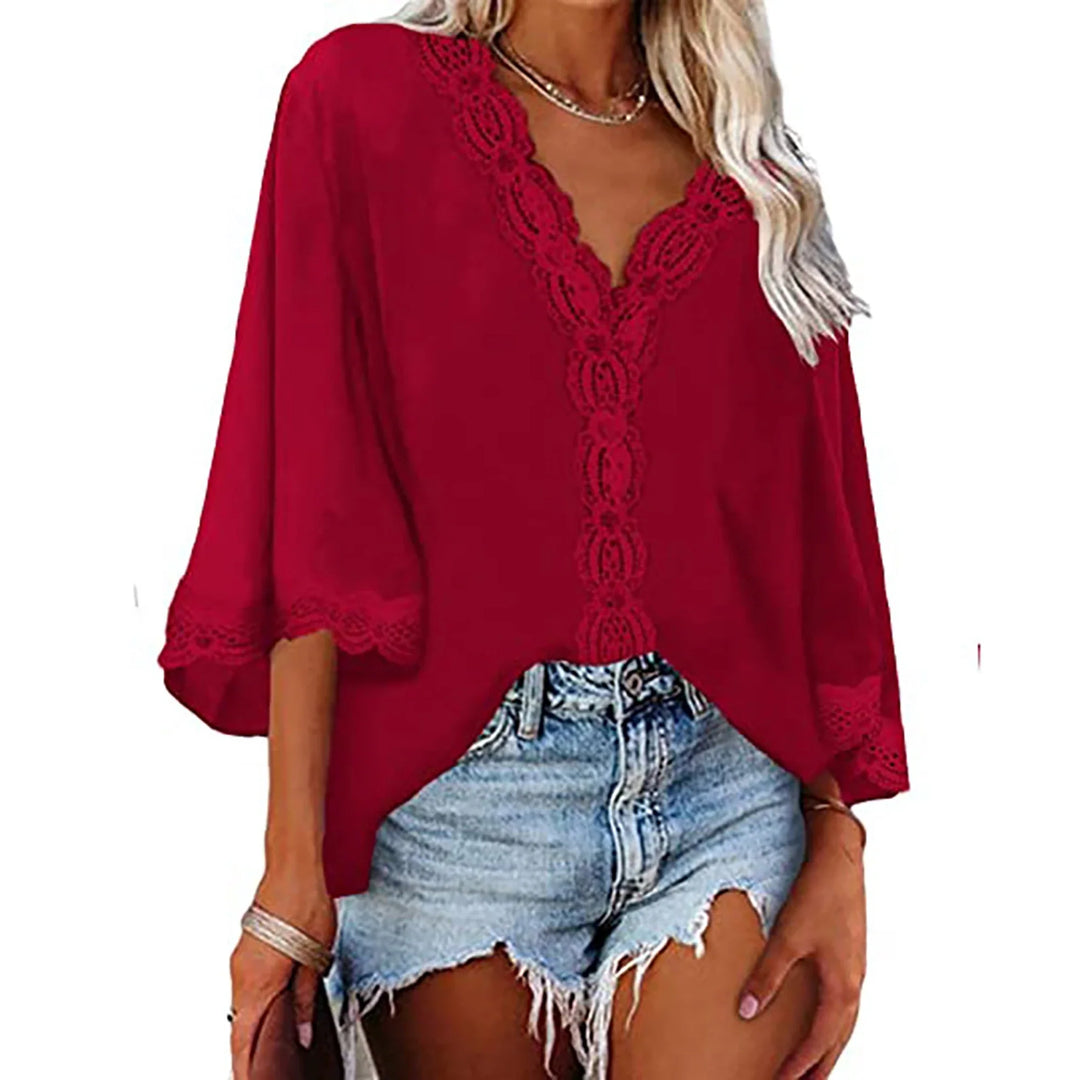 Ojala™ | Lace V-Neck Blouse