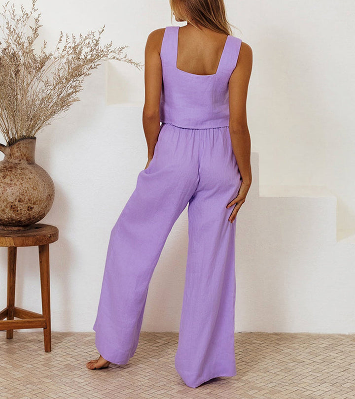 Charissa™ | Minimalist Top and Wide-Leg Pants Set