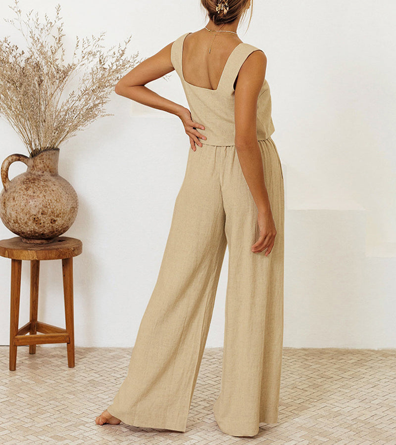 Charissa™ | Minimalist Top and Wide-Leg Pants Set