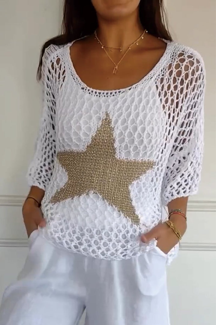 Alicia™ - Chic Crochet Knit Top