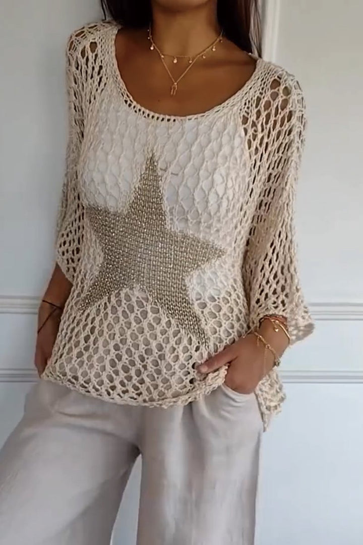 Alicia™ - Chic Crochet Knit Top