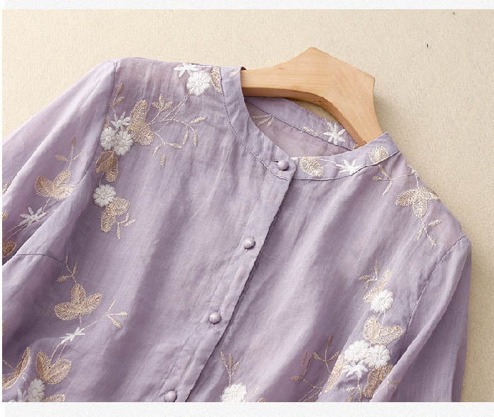 Lacey™ | Embroidered Button Up Shirt